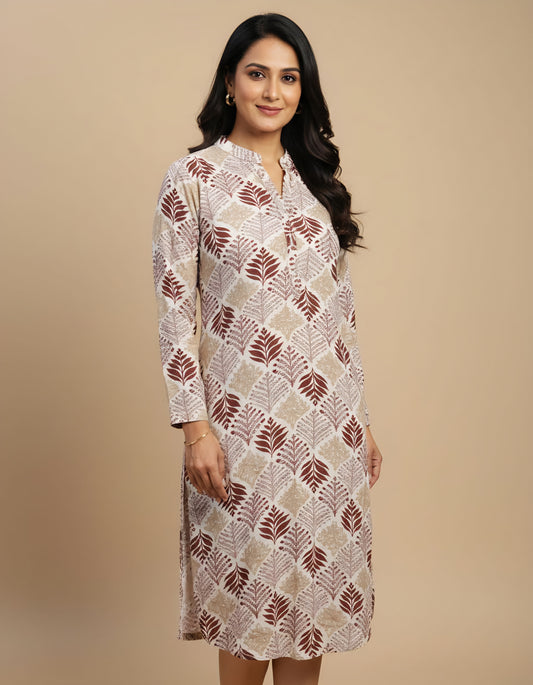 Women's Daily Wear Floral Printed Cotton Kurtis